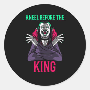 Kneel Before the King Dracula Classic Round Sticker