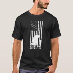 Kneel For The Fallen American Flag Red 4th Of July T-Shirt