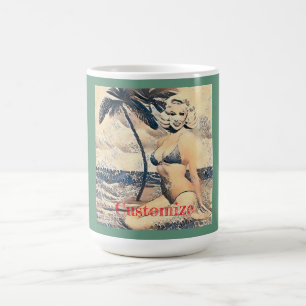 Kneeling Blonde Bikini Model Thunder_Cove Coffee Mug
