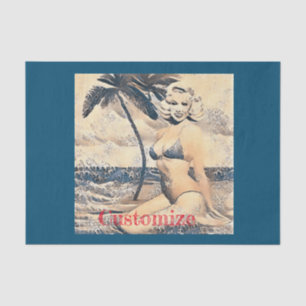 Kneeling Blonde Bikini Model Thunder_Cove Tissue Paper