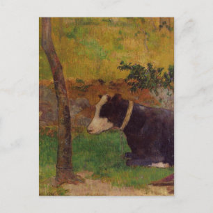 Kneeling cow by Paul Gauguin Postcard