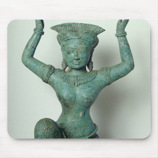 Kneeling feminine figure  used to support a mouse pad (Front)