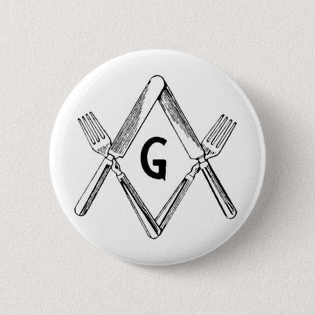 Knife and Fork Degree 6 Cm Round Badge (Front)