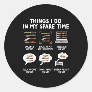 Knife Collector Maker Bladesmith Blacksmith Knives Classic Round Sticker