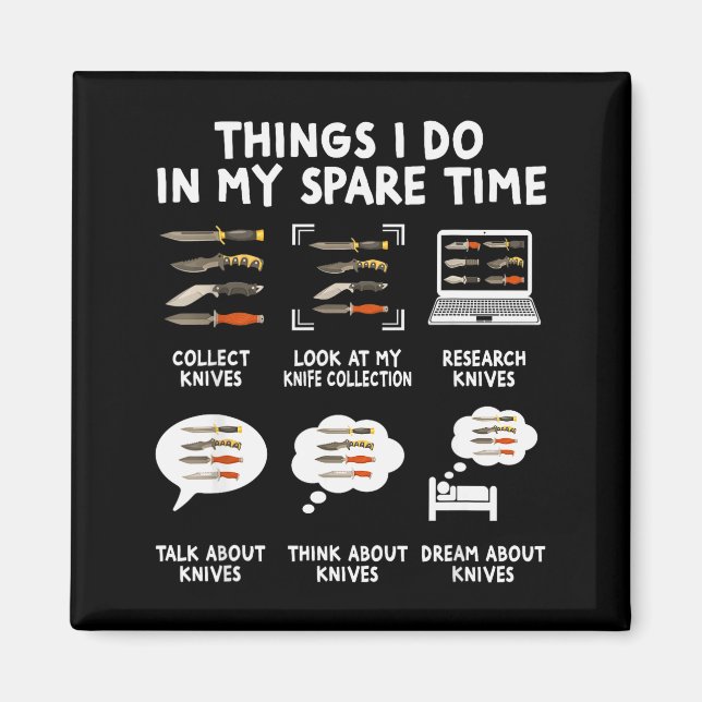 Knife Collector Maker Bladesmith Blacksmith Knives Magnet (Front)