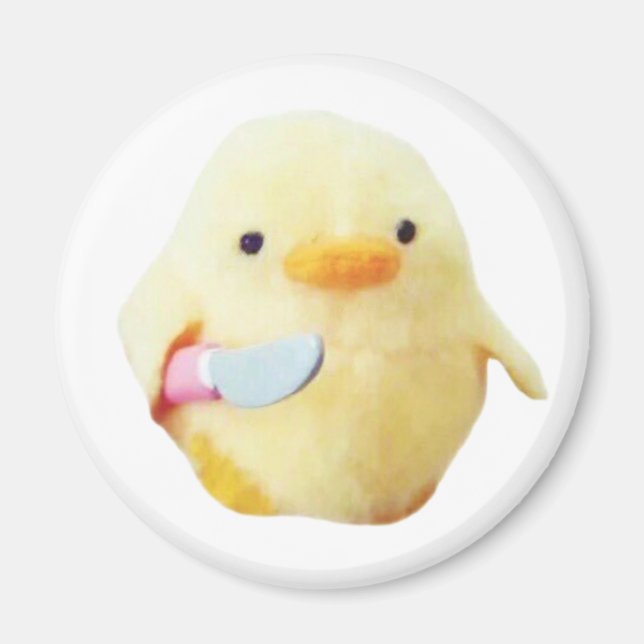 Knife Duck Plush Meme Magnet (Front)
