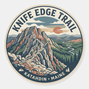 Knife Edge Trail, Katahdin Maine Classic Round Sticker