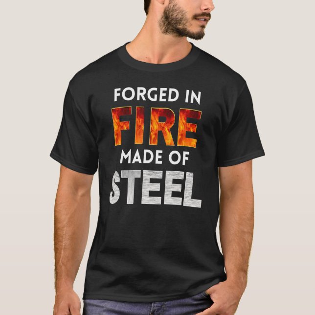 Knife Forging Technique Fire Made Of Steel Knifema T-Shirt (Front)