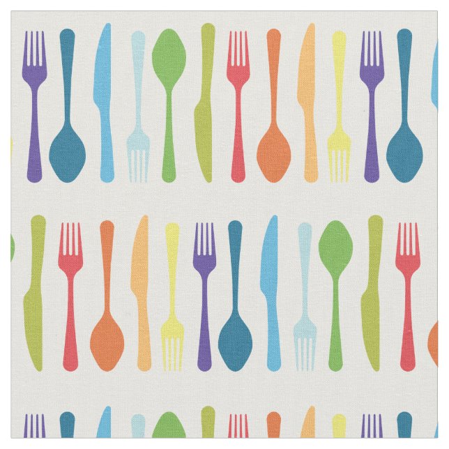 Knife Fork Spoon Kitchen Cutlery Utensils Fabric (Close Up)
