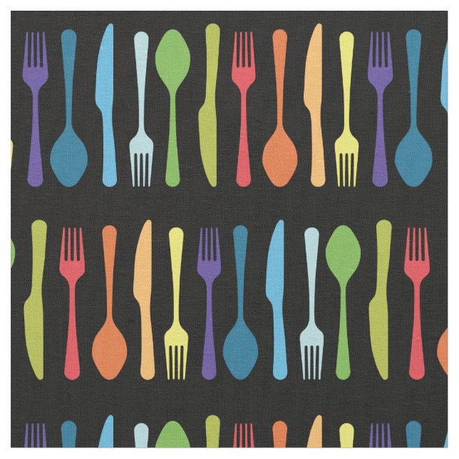 Knife Fork Spoon Kitchen Cutlery Utensils Fabric (Close Up)