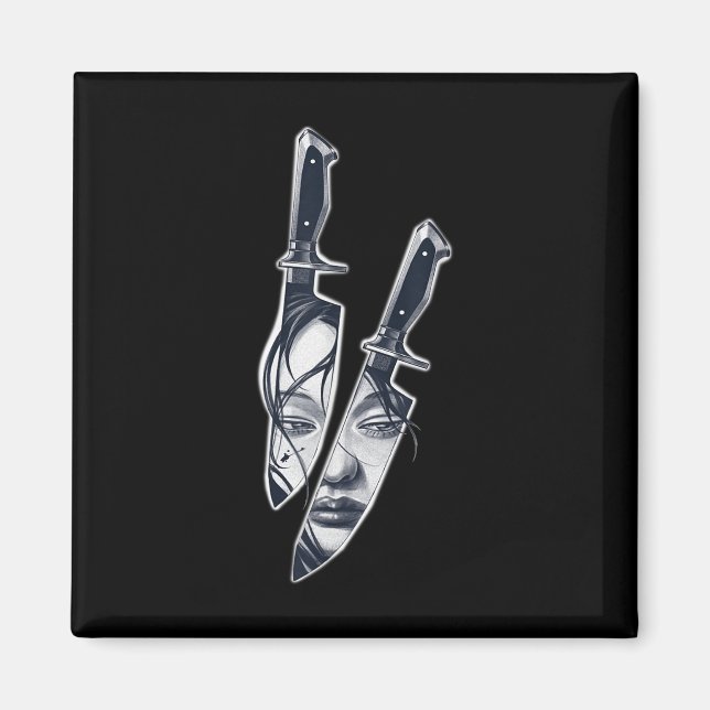 Knife Girl Tattoo  Magnet (Front)