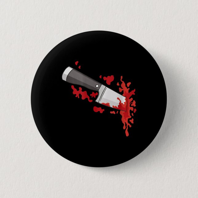 Knife In The Ck Halloween Murder Costume Knife In  6 Cm Round Badge (Front)