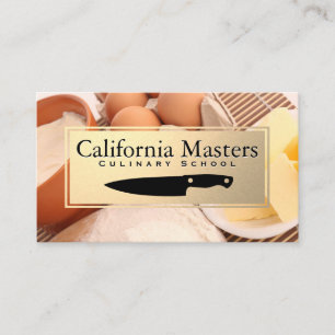 Knife Logo Butter Eggs Flour Business Card