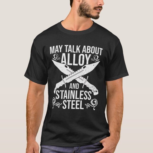 Knife Maker Knifemaker Metalwork Fire Forged Knife T-Shirt (Front)