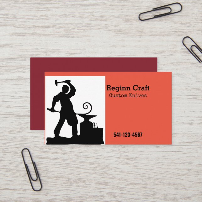 Knife Makers Business Card (Front/Back In Situ)