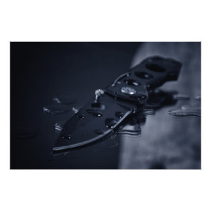 Knife on black photo print