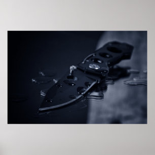 Knife on black poster