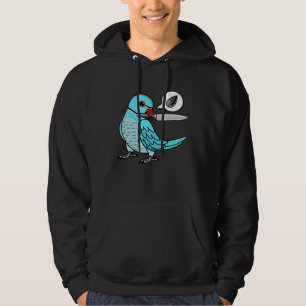 Knife Parrot Wants Seeds I Blue Indian Ringneck Hoodie