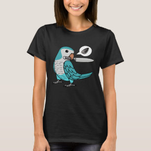 Knife Parrot Wants Seeds I Blue Monk Parakeet Quak T-Shirt