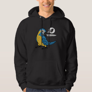 Knife Parrot Wants Seeds I Blue throated Macaw Hoodie
