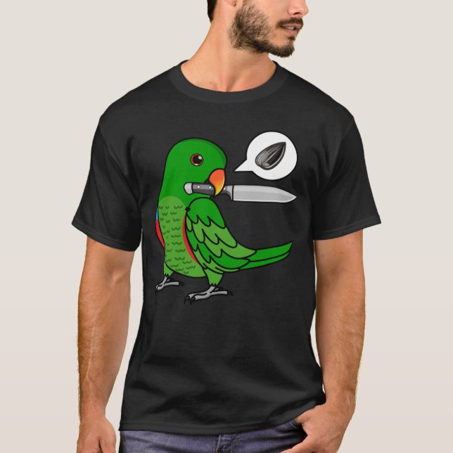 Knife Parrot Wants Seeds I Male Eclectus T-Shirt (Front)