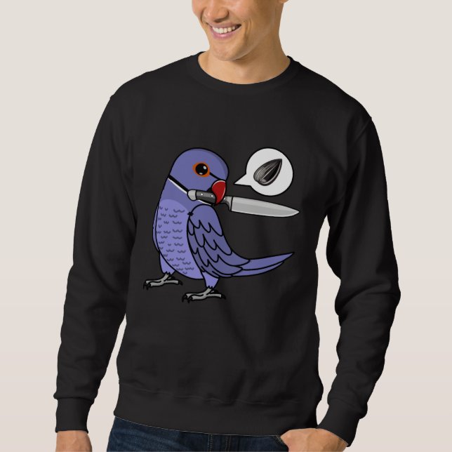 Knife Parrot Wants Seeds I Violet Indian Ringneck Sweatshirt (Front)