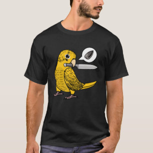 Knife Parrot Wants Seeds I Yellow Lutino Budgie Bu T-Shirt