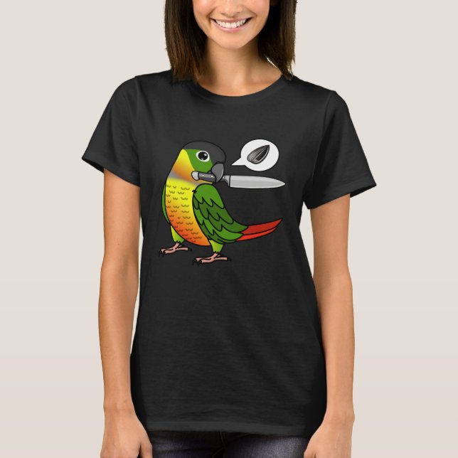 Knife Parrot Wants Seeds I Yellow sided Green Chee T-Shirt (Front)
