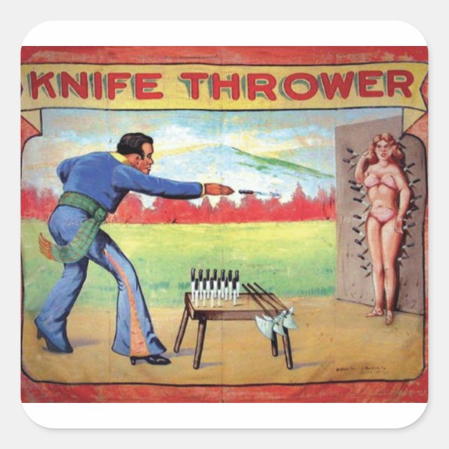 Knife Thrower Square Sticker (Front)