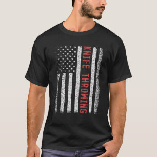 Knife Throwing American Flag 4th of July Cool Nove T-Shirt