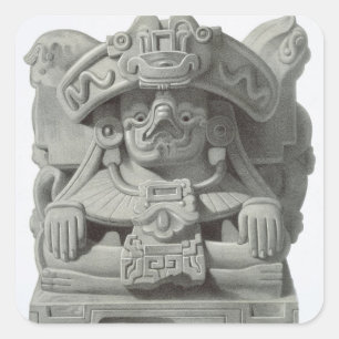 Knife used for cutting out the hearts of sacrifici square sticker