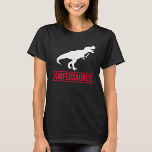 Knifosaurus Knifeaholic Knife Collector Knife Coll T-Shirt