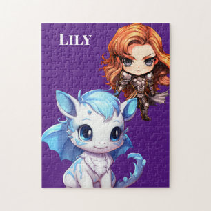 Knight and dragon girl's jigsaw puzzle