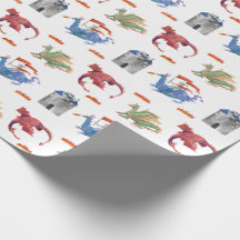 Knight and Dragon Wrapping Paper