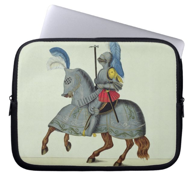 Knight and horse in armour, plate from 'A History Laptop Sleeve (Front)
