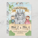 Knight and Princess Birthday Invitation Sibling<br><div class="desc">Celebrate this Knight and Princess Girl and Boy sibling themed Birthday Party invitation!</div>