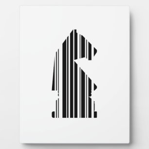KNIGHT BAR CODE Chess Piece Pattern Design Plaque
