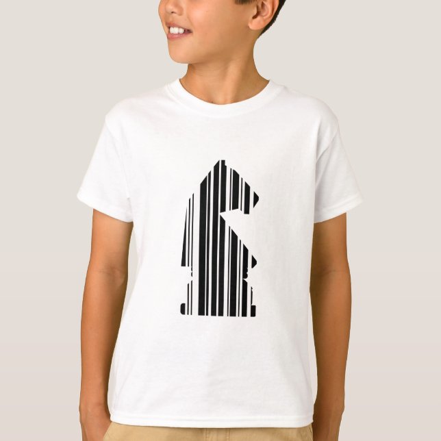 KNIGHT BAR CODE Chess Piece Pattern Design T-Shirt (Front)