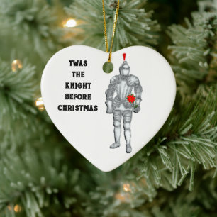 Knight Before Christmas Ceramic Tree Decoration
