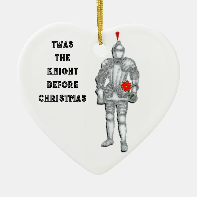 Knight Before Christmas Ceramic Tree Decoration (Front)