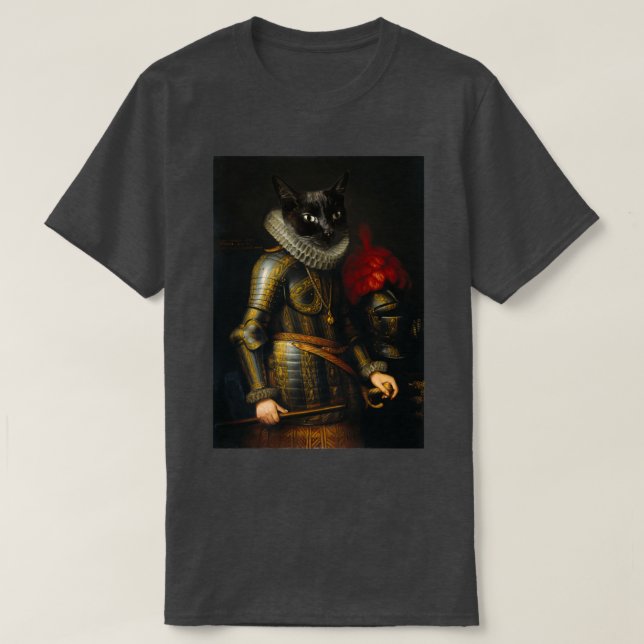 Knight Black Cat T-Shirt (Design Front)