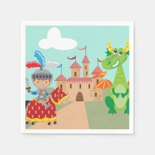 Knight Castle and Dragon Napkin