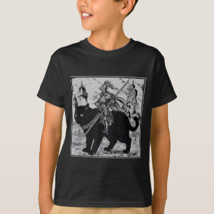Knight Cat Rider Vintage 90s Medieval Knight Ridin T-Shirt