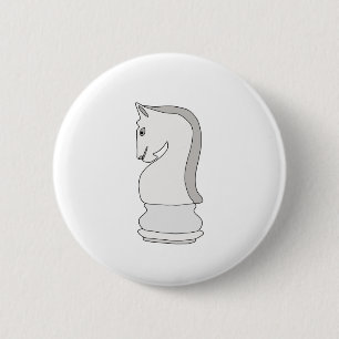 Knight Chess 6 Cm Round Badge