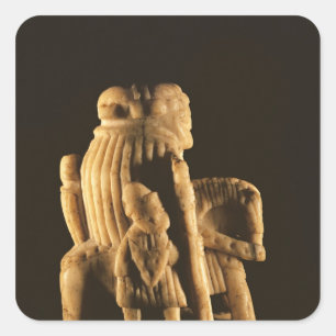 Knight chess piece square sticker