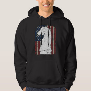 Knight Chess Piece USA Flag  Mens Womens Chess Pla Hoodie