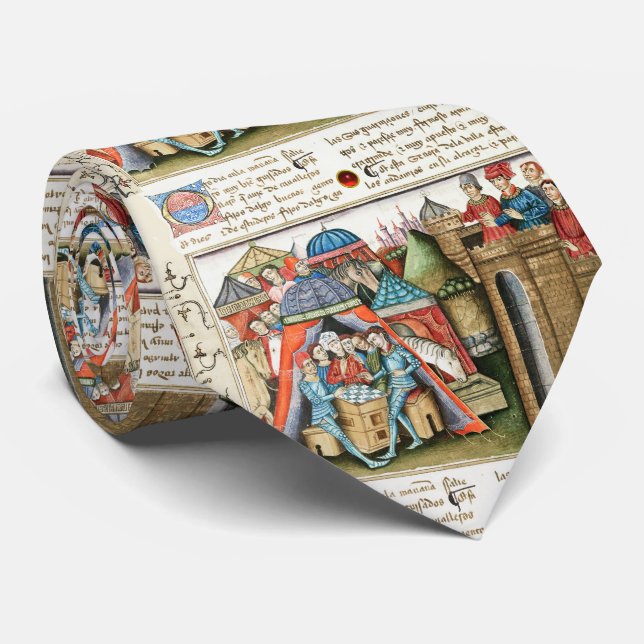 Knight Cifar Watches the Enemy Camp Play Chess  Tie (Rolled)