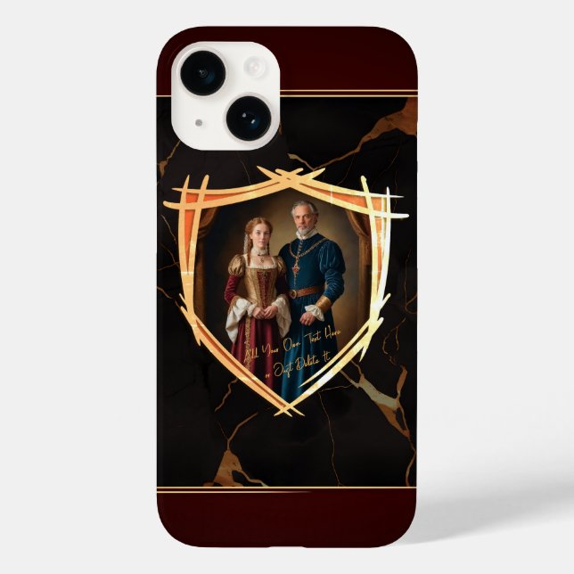Knight Coat of Arms Mediaeval Old Fashioned Gift Case-Mate iPhone Case (Back)