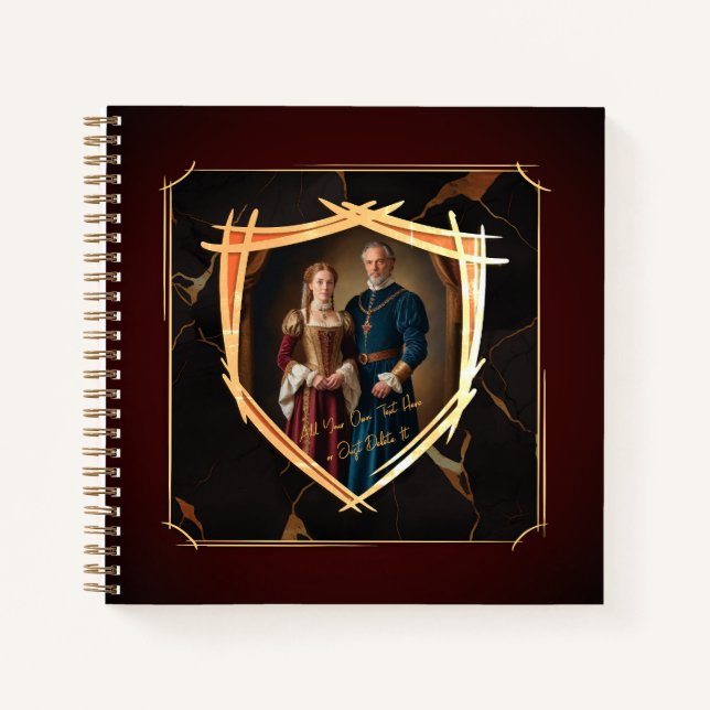 Knight Coat of Arms Mediaeval Old Fashioned Notebook (Front)