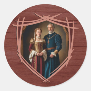 Knight Coat of Arms Mediaeval Old fashioned Vintag Classic Round Sticker